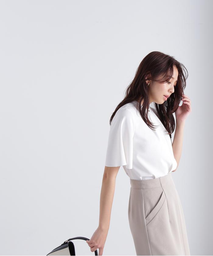 ブラウス シャツ フロントタックフレアスリーブブラウス レディース N.Natural Beauty Basic ブラウス シャツ フロントタックフレア