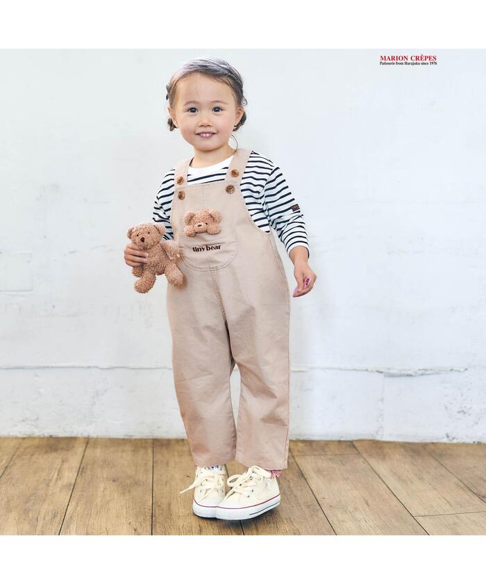 tiny bear モチーフ付きサロペット 10分丈(504971706