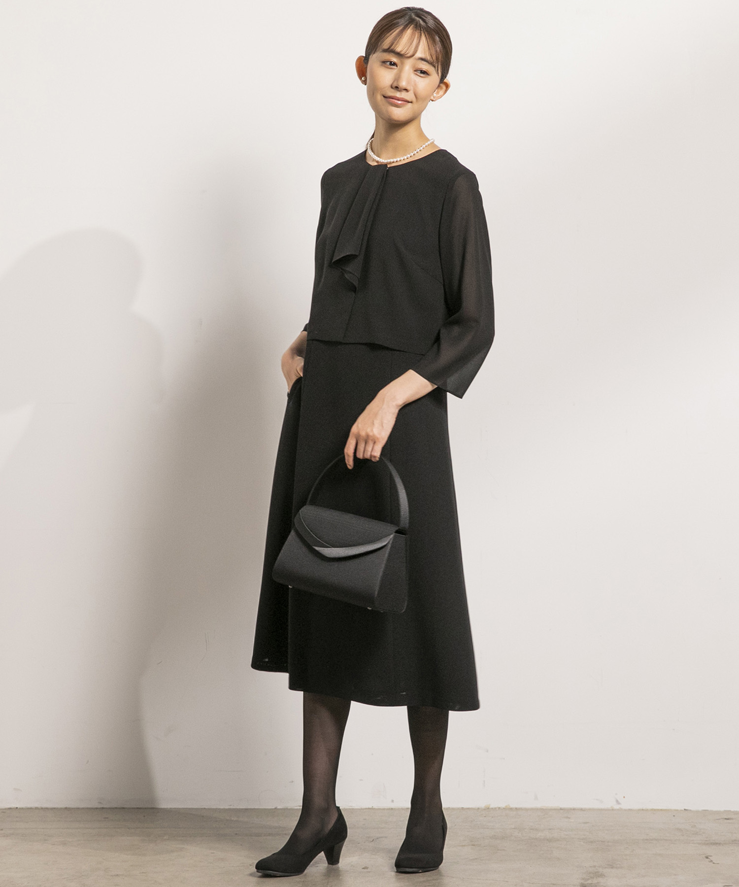 クーポン】【セール 50%OFF】【洗える】【喪服】ノーカラージャケット