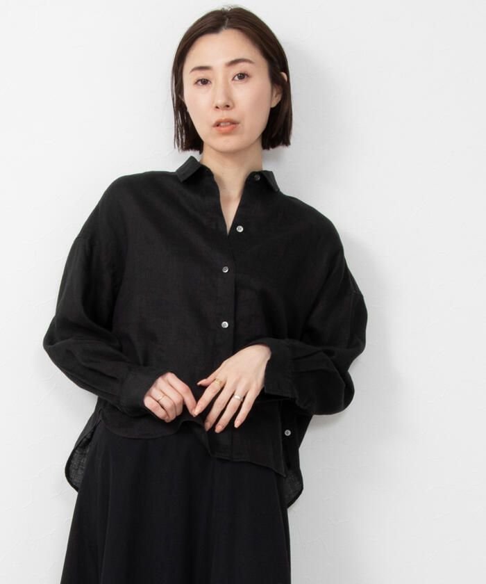 Women's Linen Half Sleeve Sailor Pullover Shirt Solid｜ORCIVAL