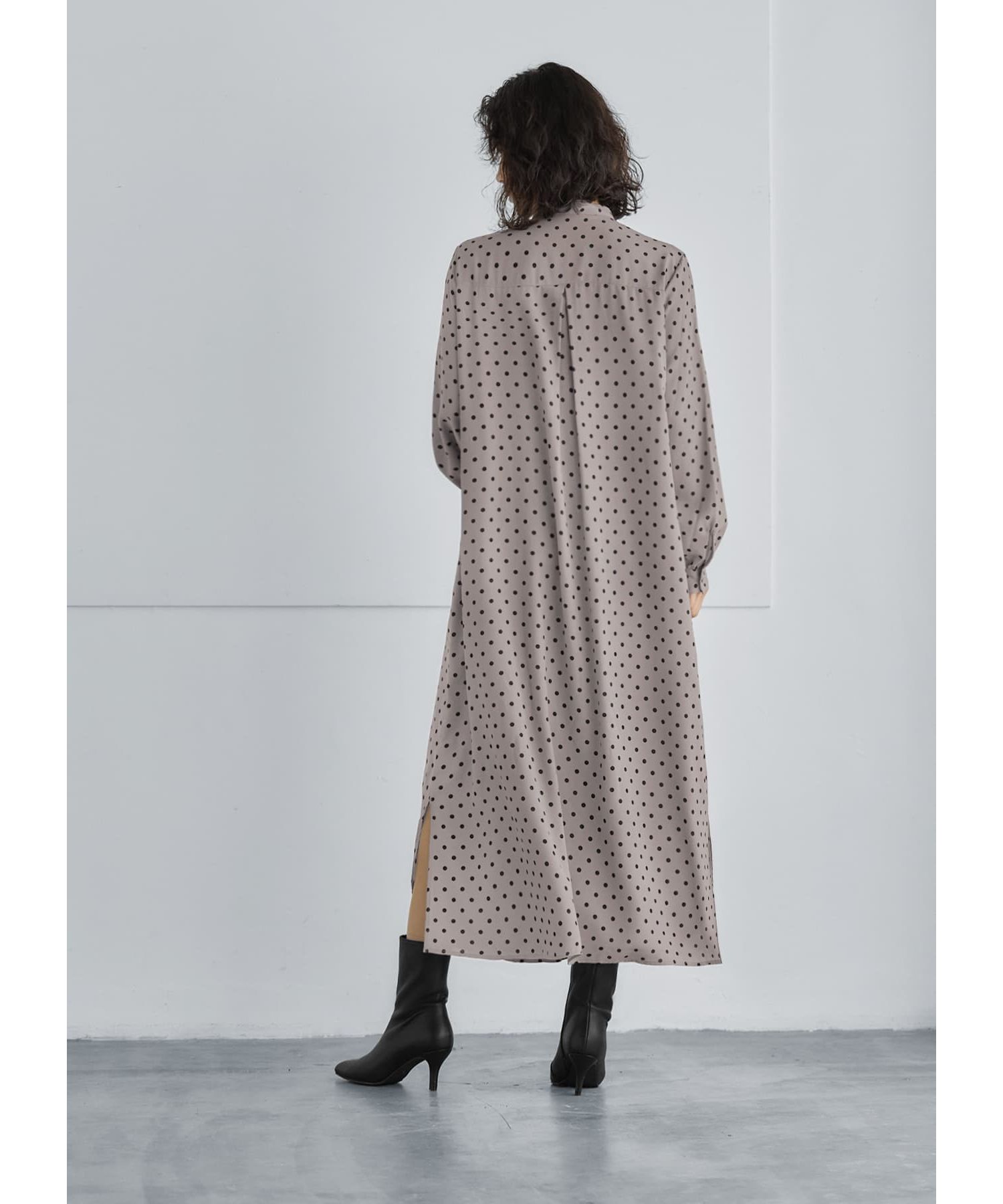 スタイルデリ STYLE DELI ドット柄比翼シャツワンピース スタイルデリ STYLE DELI ドット柄比翼シャツワンピース