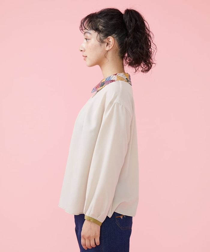 新品未使Jocomomola スラッシュキルトブラウス✨綺麗で可愛い色合い✨ セール 50%OFF】スラッシュキルトブラウス(505179576