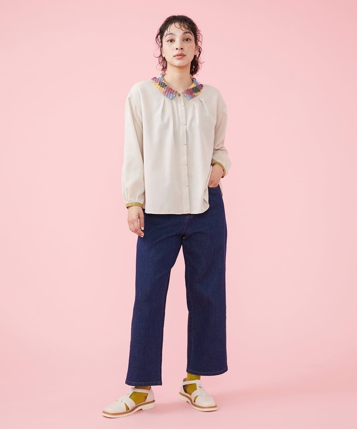 新品未使Jocomomola スラッシュキルトブラウス✨綺麗で可愛い色合い✨ セール 50%OFF】スラッシュキルトブラウス(505179576