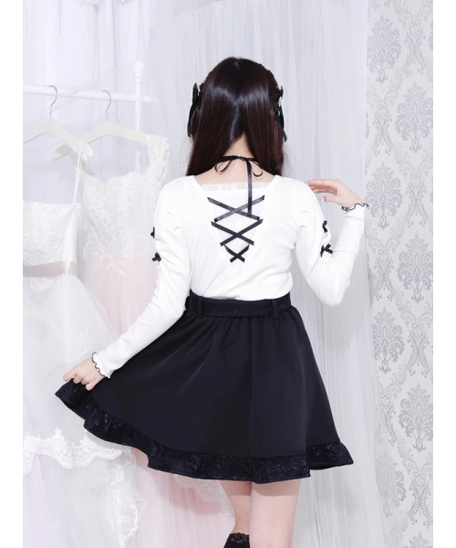 セール 14%OFF】ベルト付きレース切替フレアスカート(505149376