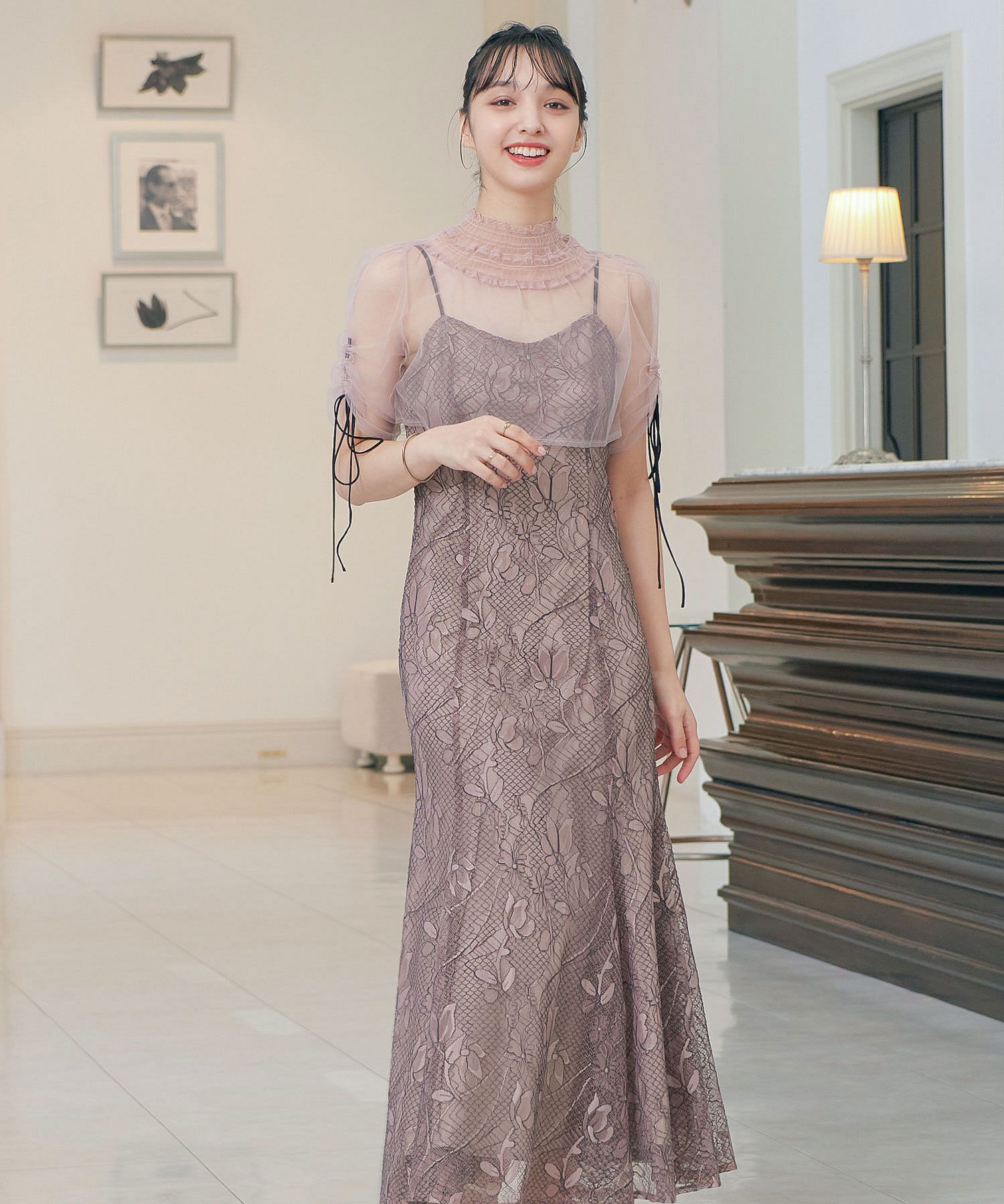 ★新品★ニアナ　2wayパフチュールドレス ボレロセット キャミワンピ 結婚式 ニアナ niana 2wayパフチュールドレス ボレロセット キャミ