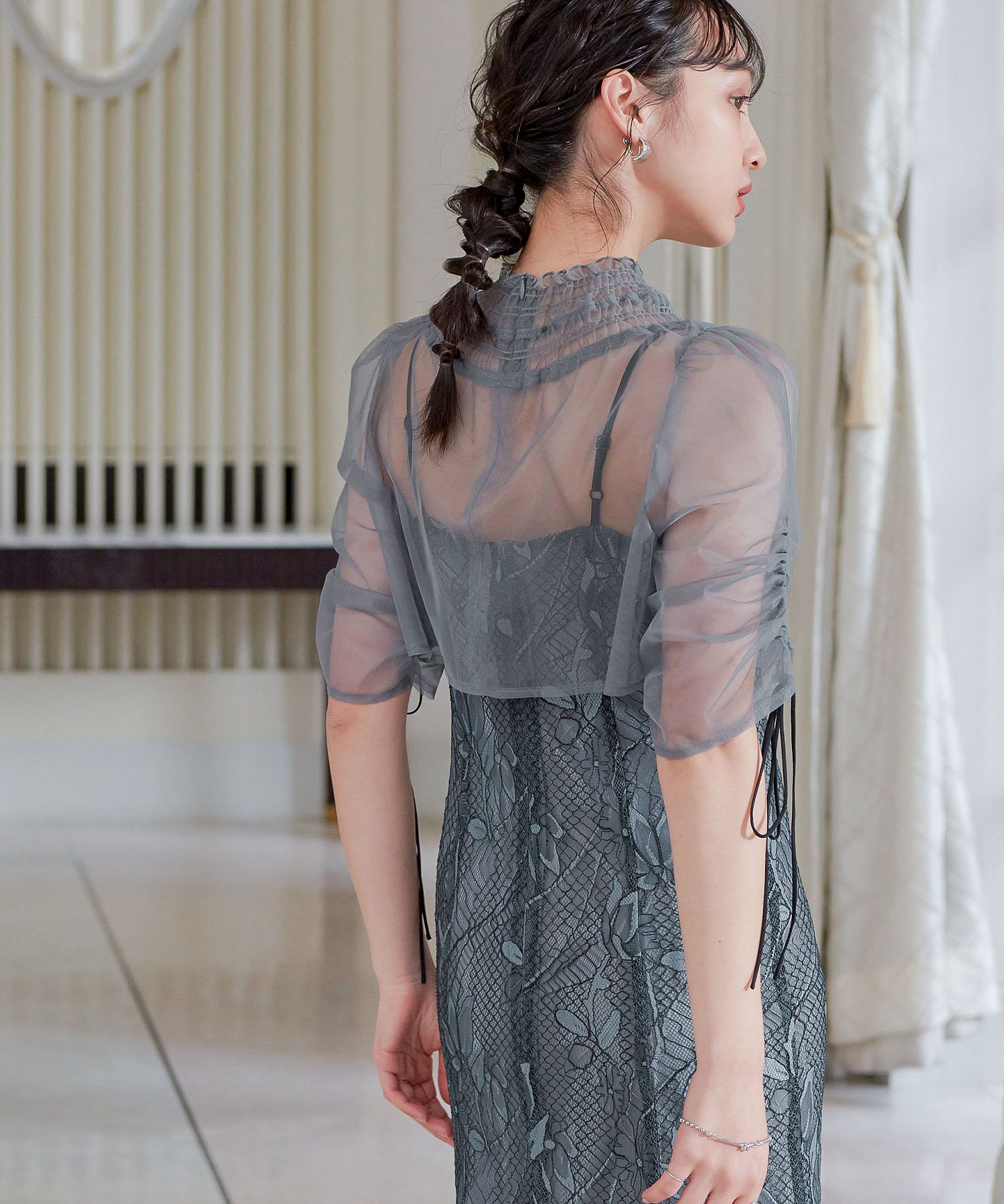 ★新品★ニアナ　2wayパフチュールドレス ボレロセット キャミワンピ 結婚式 ニアナ niana 2wayパフチュールドレス ボレロセット キャミ