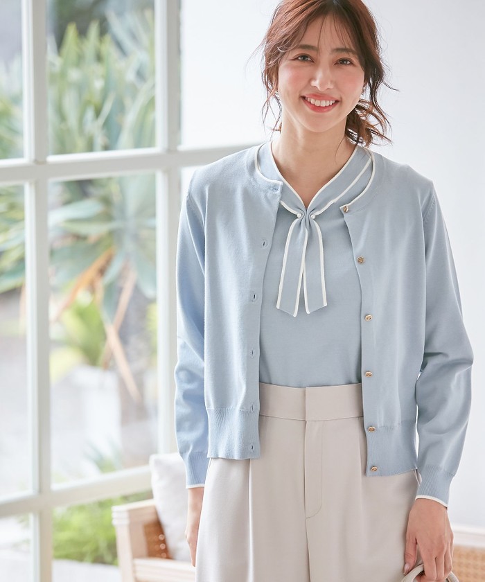 美人百花12月号掲載】ボウタイニット×サテンスカート