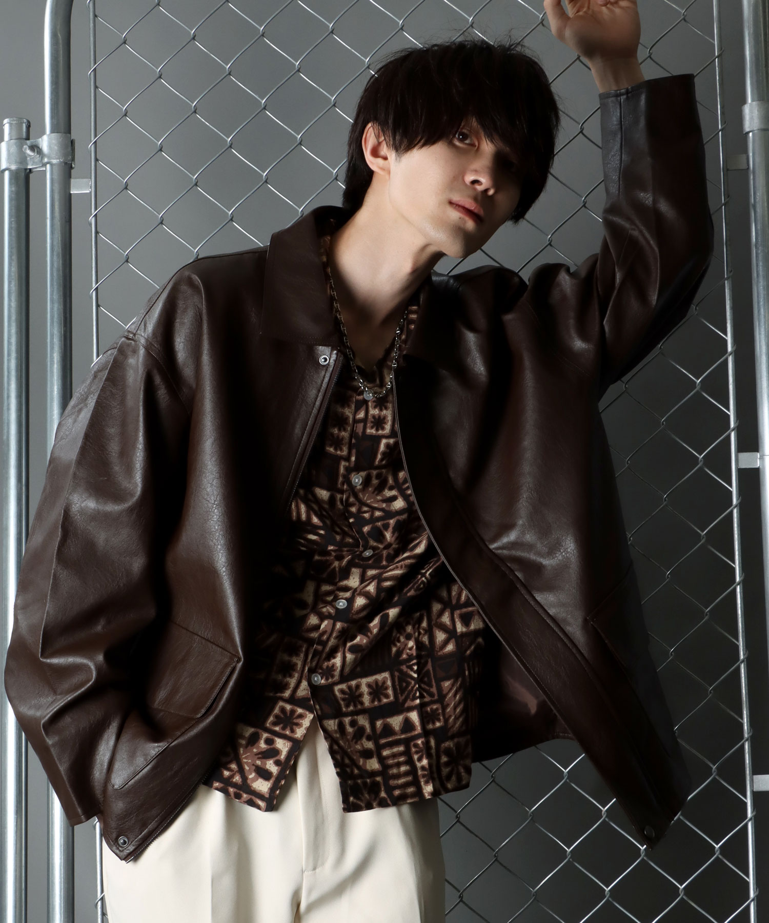 SITRY】synthetic leather Big jacket/フェイクレザー ビッグ