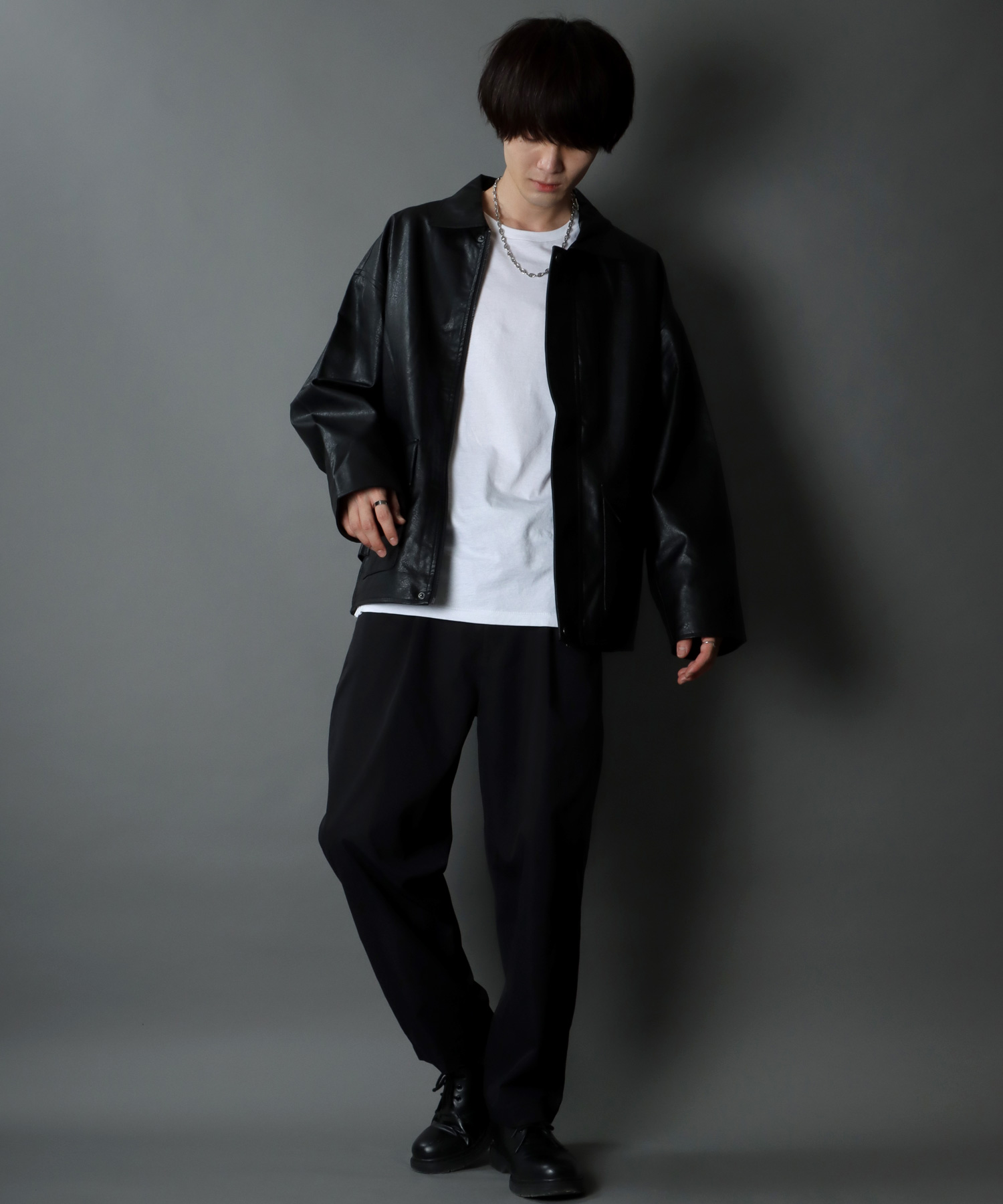 SITRY】synthetic leather Big jacket/フェイクレザー ビッグ