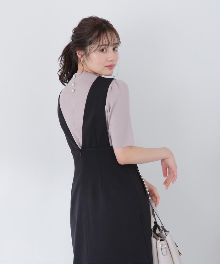 希少稀な セール 10%OFF】パールポケットタイトジャンスカ (505182737 サロペット・オーバーオール・オールインワン