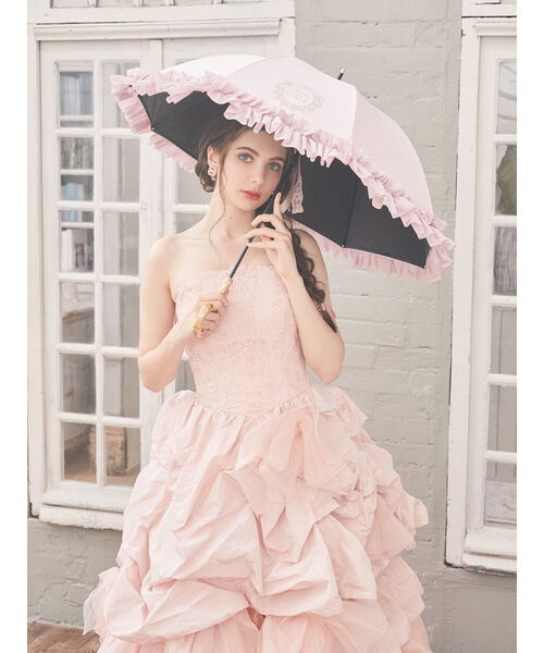 メゾン ド フルール Maison de FLEUR ヒートカットフリル日傘