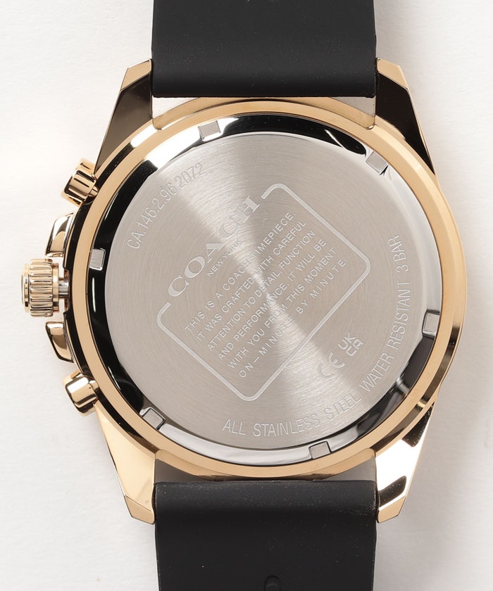 NEW COACH MEN'S Kent Chronograph Black and Navy Rubber Strap