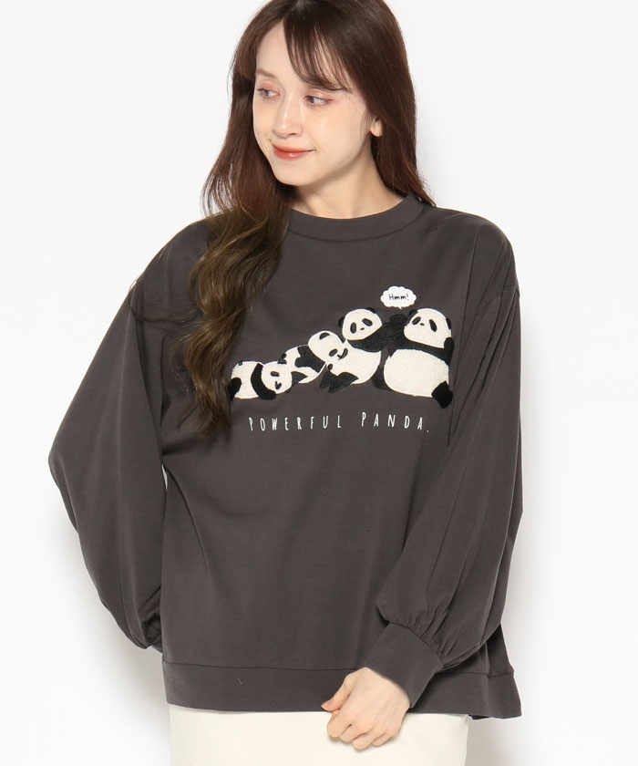 クーポン】【セール 40%OFF】アソートパンダ刺繍ロンT(505176809