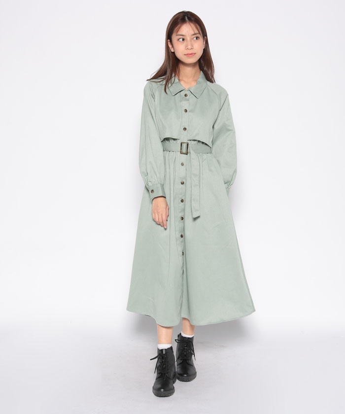 クーポン】【セール 40%OFF】TCツイルトレンチワンピース クーポン】【セール 40%OFF】TCツイルトレンチワンピース