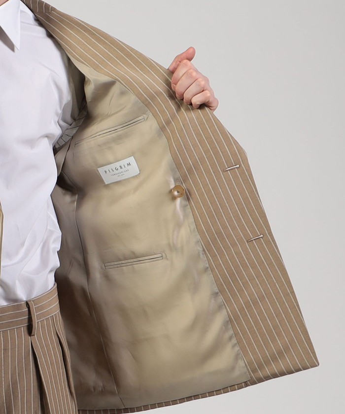 セール】リネンウール ダブルブレステッド6Bスーツ Dormeuil
