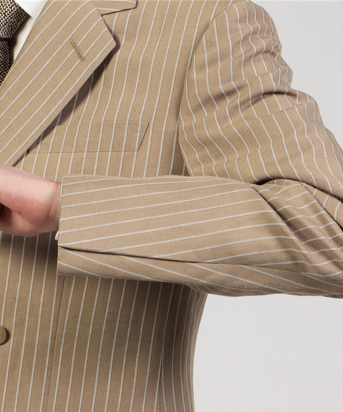 セール】リネンウール ダブルブレステッド6Bスーツ Dormeuil
