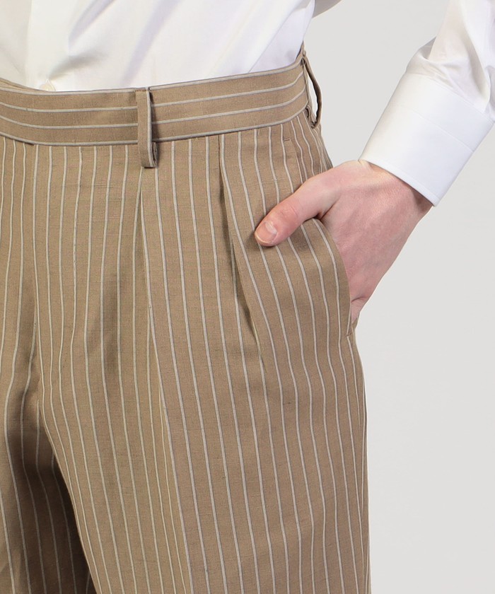 セール】リネンウール ダブルブレステッド6Bスーツ Dormeuil