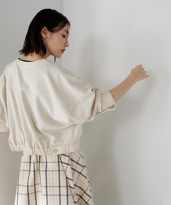 【値下げ】新品☆ナチュラルビューティーベーシック ノーカラー ジャケット＆パンツ 極美品】ナチュラルビューティーベーシック ノーカラー