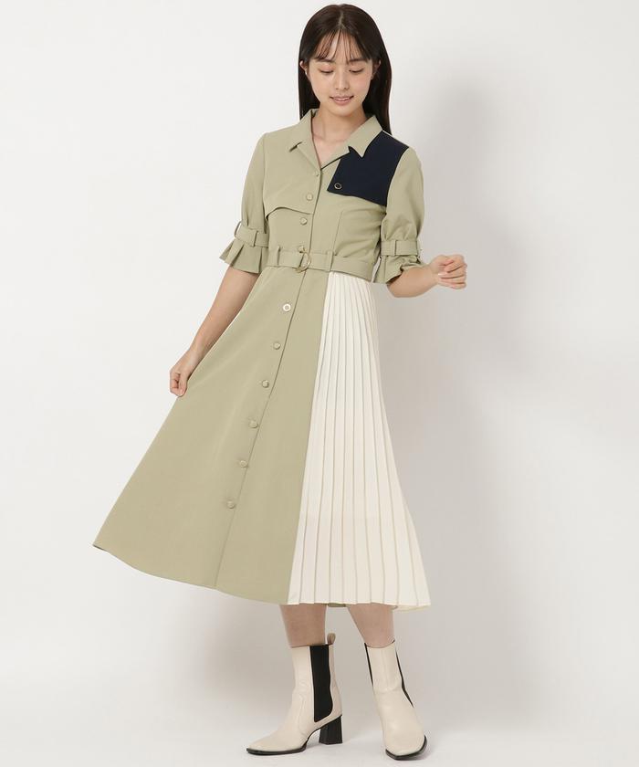 日本未入荷【REISS】オシャレ配色♪カラーブロックワンピース REDYAZEL ワンピース カラーブロックトレンチワンピース