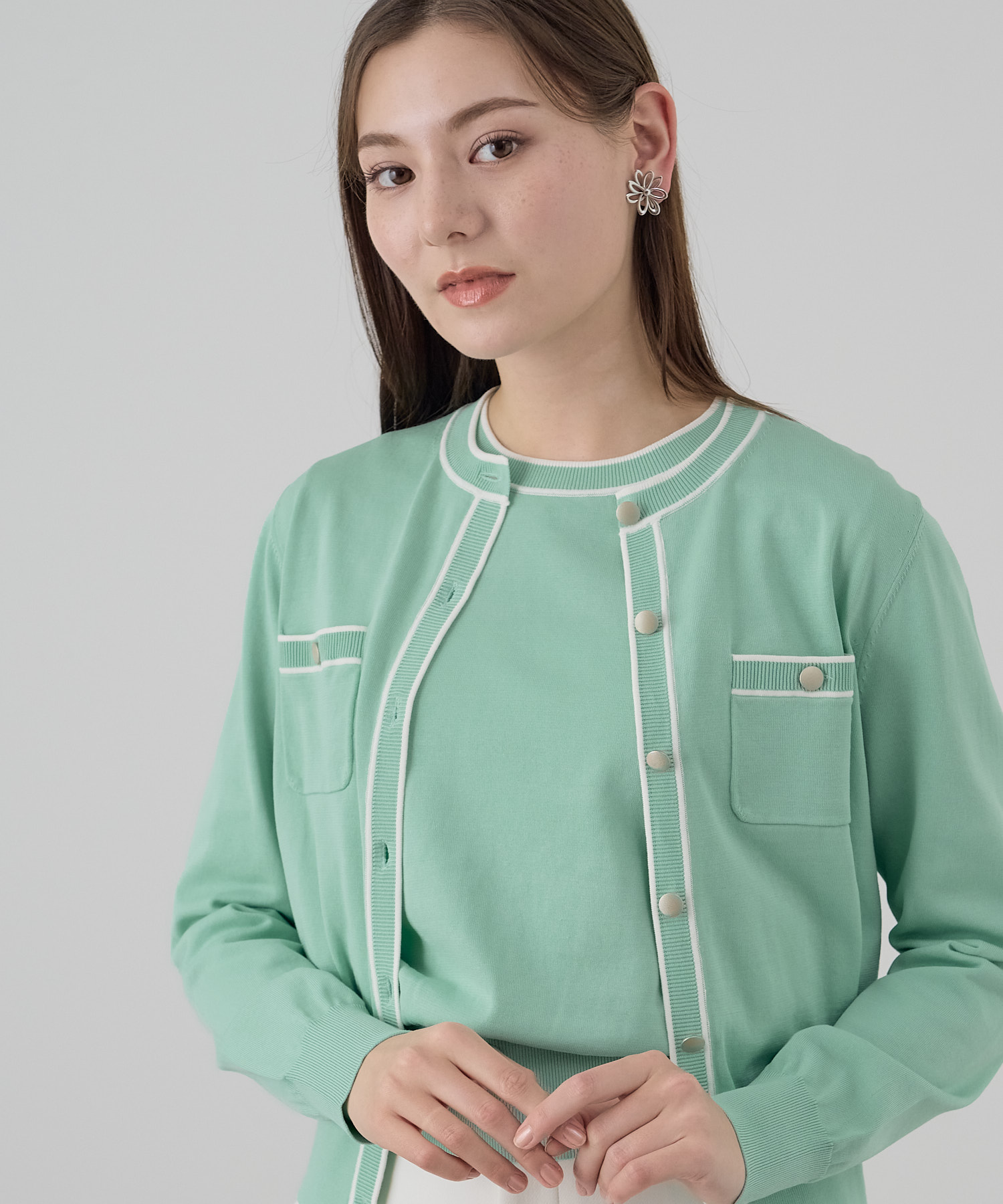 セール 40%OFF】シルケットコットンクルーネックカーディガン