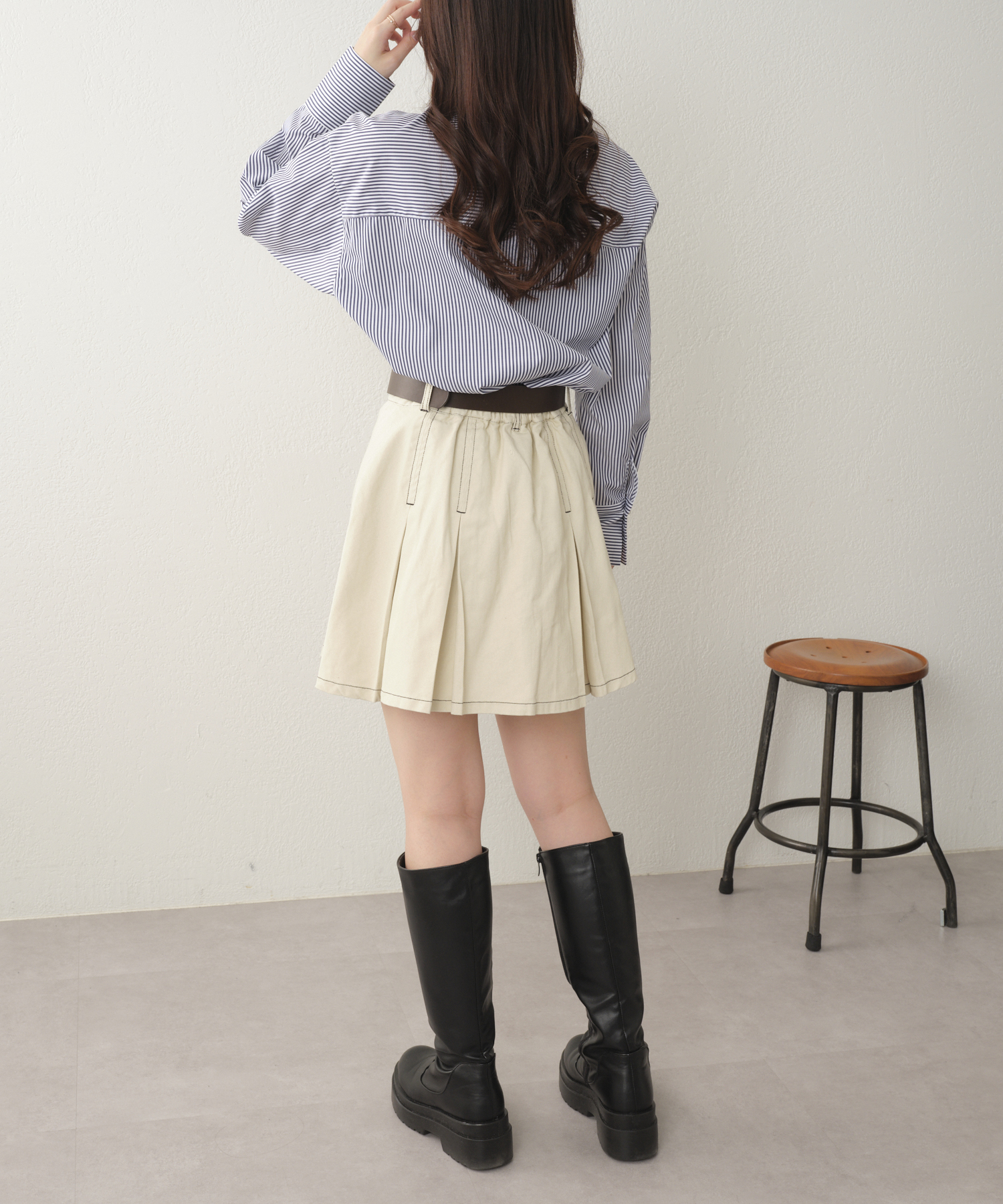 Bilitis プリーツスカート 36 オリーブ