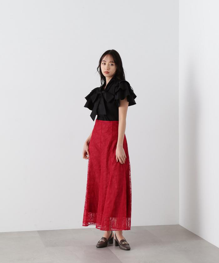 JILL by JILLSTUART - 2023SSJILLbyJILLSTUART ティアードスリーブリボンブラウス セール 30%OFF】ティアードスリーブリボンブラウス(505195179