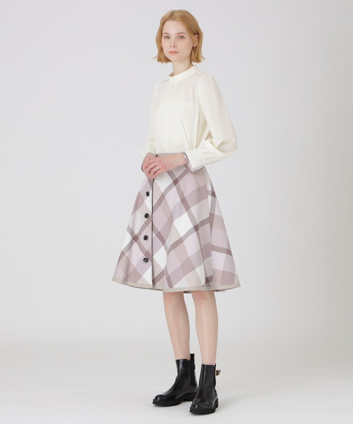 クレストブリッジチェックリバーシブルスカート | ブルー