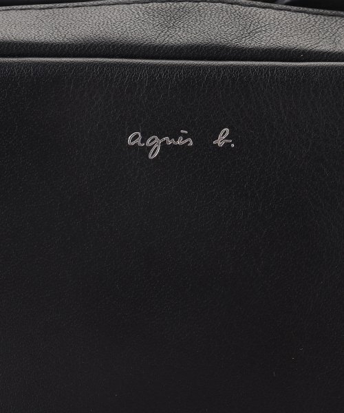 agnes b black leather shoulder bag