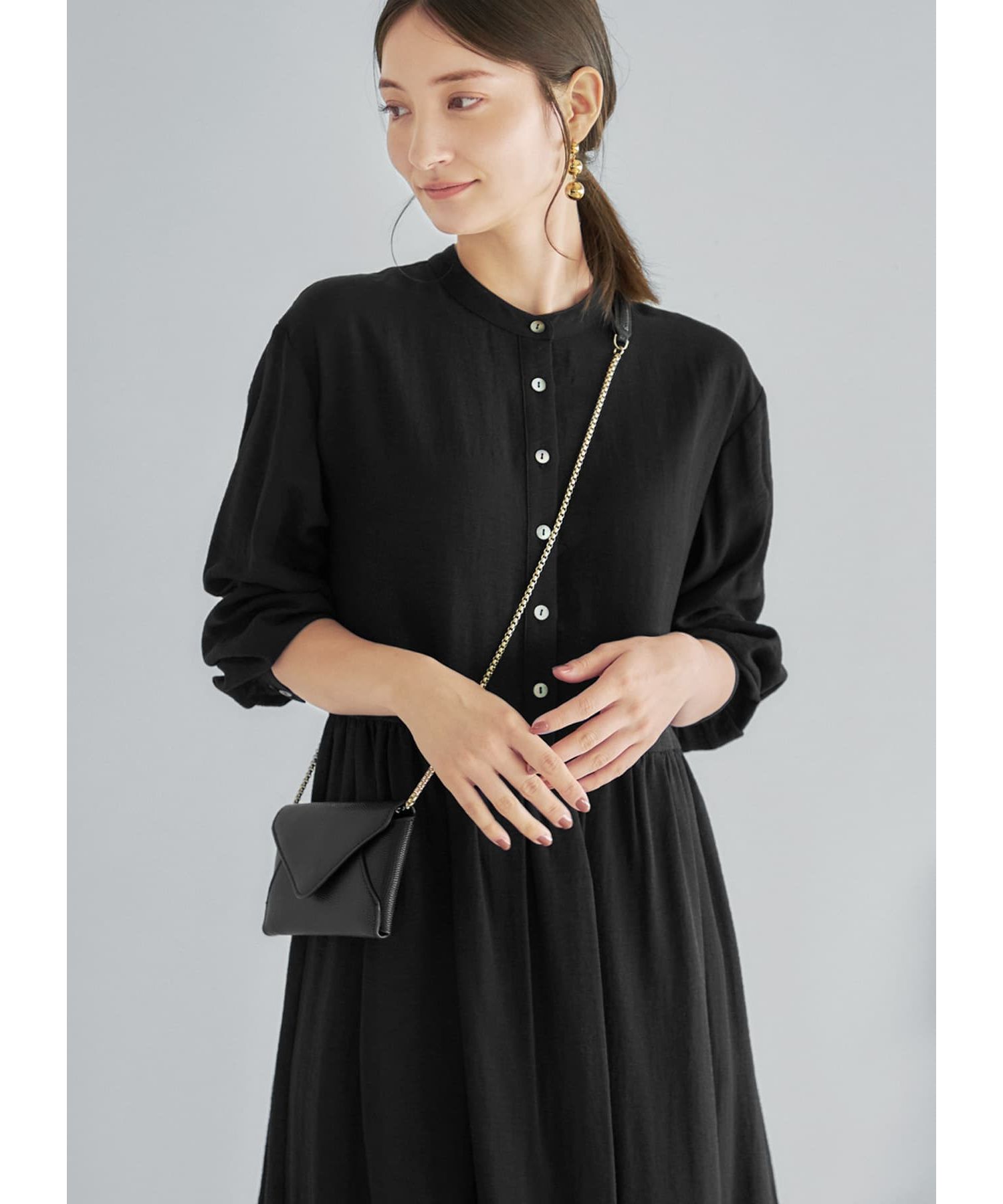 habi シルクライクティアードワンピース 美品】週末限定セール♡habi シルクライクティアードワンピース