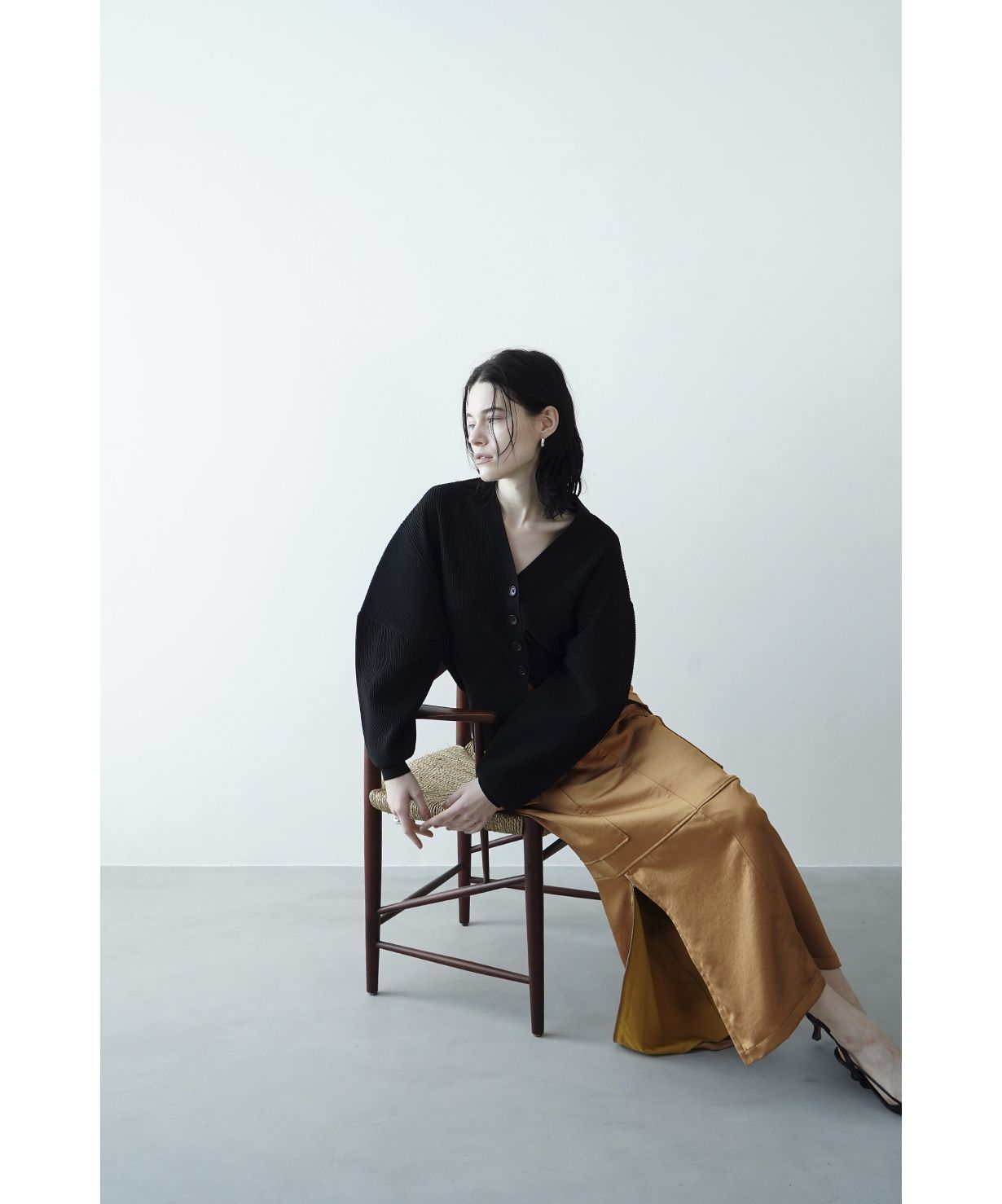 セール】CURVE SLEEVE KNIT CARDIGAN(505203482) | クラネ(CLANE