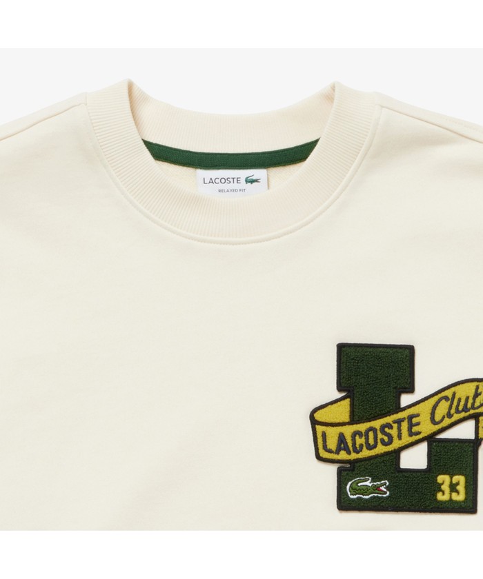 LACOSTE ヘリテージグラフィック クルーネック スウェット セール】ラコステ LACOSTE ヘリテージワッペンクルーネック