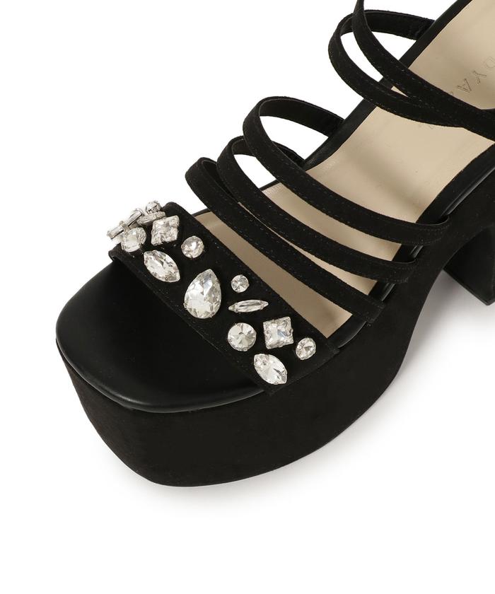 【LODI】LUANES☆リボンディテールプラットフォームサンダル レースレディース Lace Ladies リボン トング風