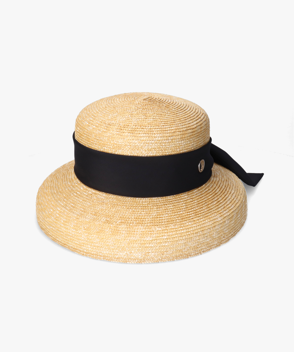 Chapeaud'O シャポードオー カサブランカハット Chapeau d' O Straw-B Casablanca Logo | 57.5cm(75) BLACK (01