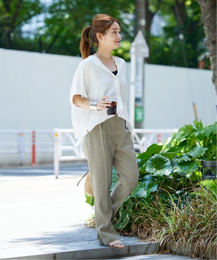 追加》レーヨン麻ノーカラーブラウス(505210701) | ジャーナル