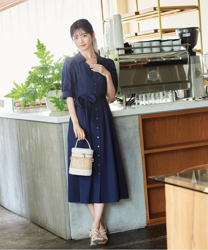 TONAL - 美品 TONAL シャツワンピース フレア 38 M インディゴ