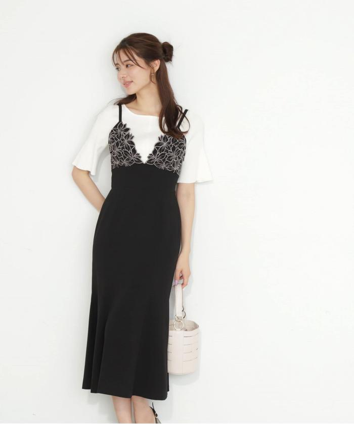 大幅にお値下げ　美人百花ワンピ　プロポーション花柄　Sサイズ？ index ワンピース 「美人百花掲載」フリルプリーツ花柄