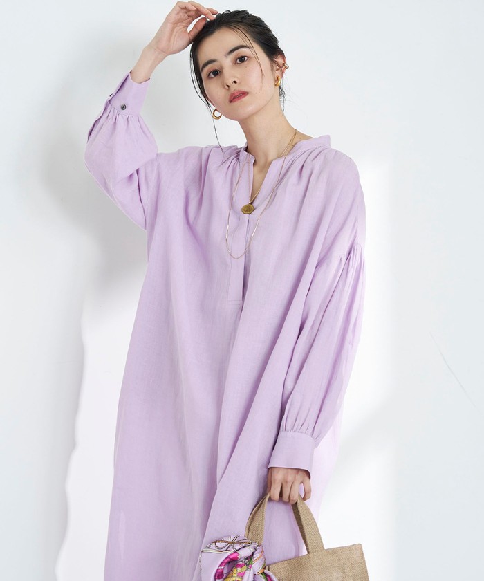 楽天市場】◇【WEB限定】フレンチリネンギャザースリーブシャツ