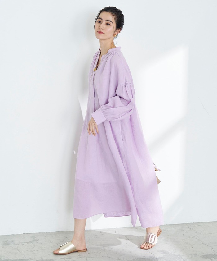 セール 50%OFF】◇【WEB限定】フレンチリネンギャザースリーブ