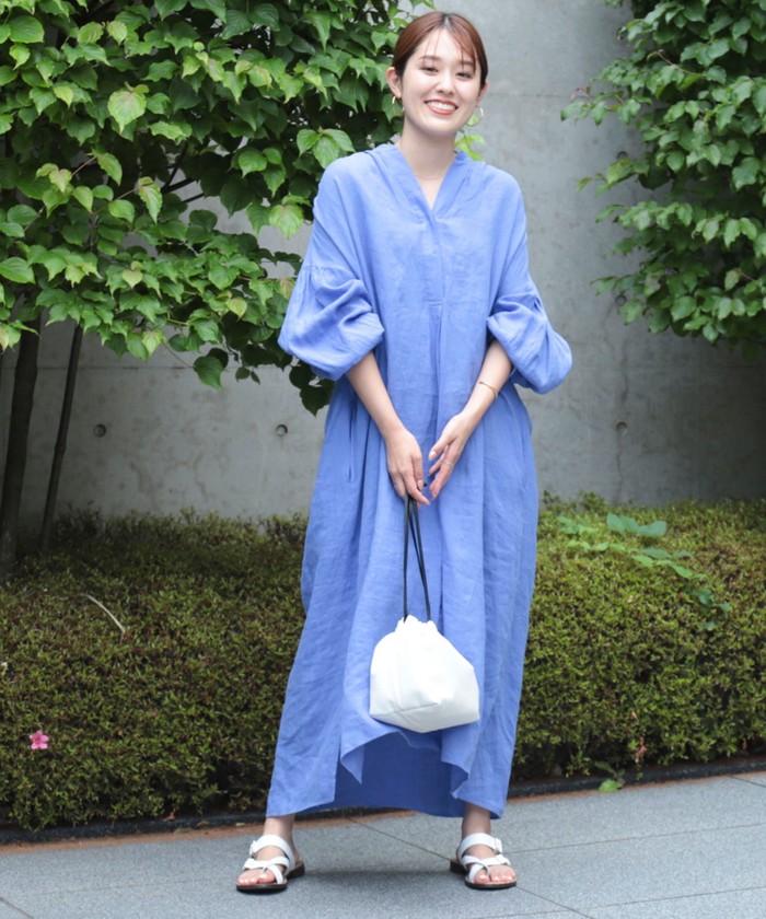 タグ付き NOLLEY’S フレンチリネンギャザースリーブシャツワンピース クーポン】【セール 50%OFF】◇【WEB限定】フレンチリネン