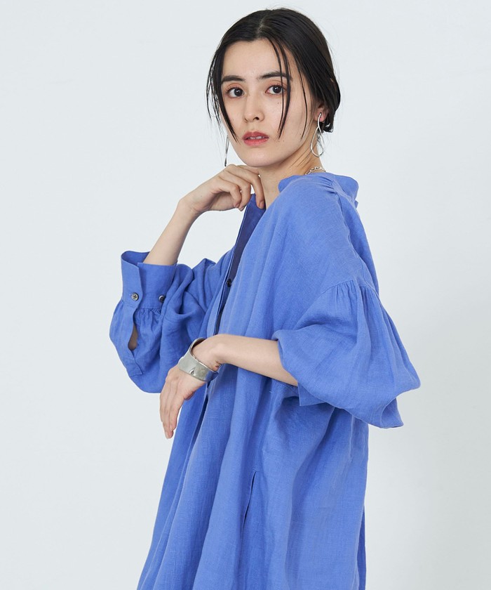 セール 50%OFF】◇【WEB限定】フレンチリネンギャザースリーブ