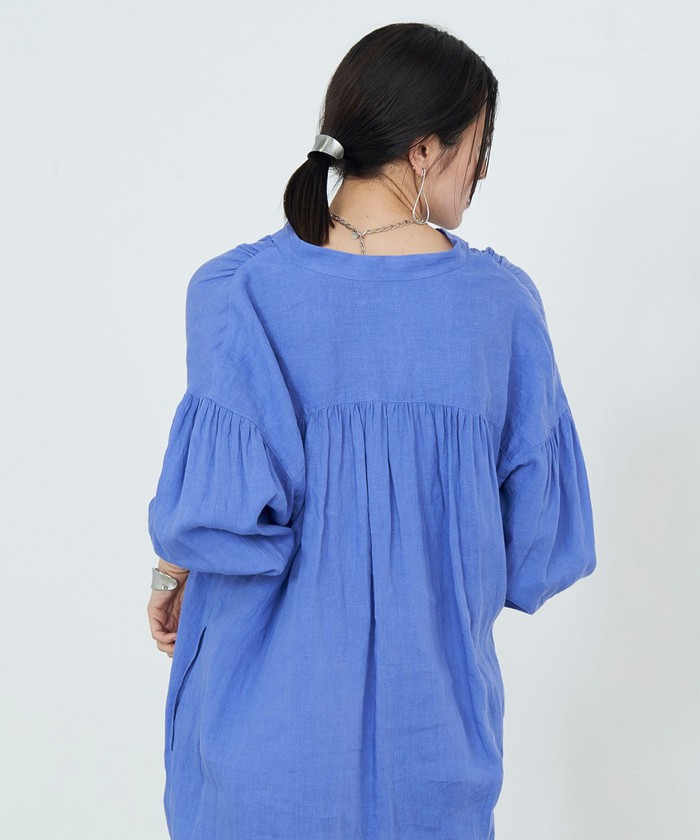 セール 50%OFF】◇【WEB限定】フレンチリネンギャザースリーブ