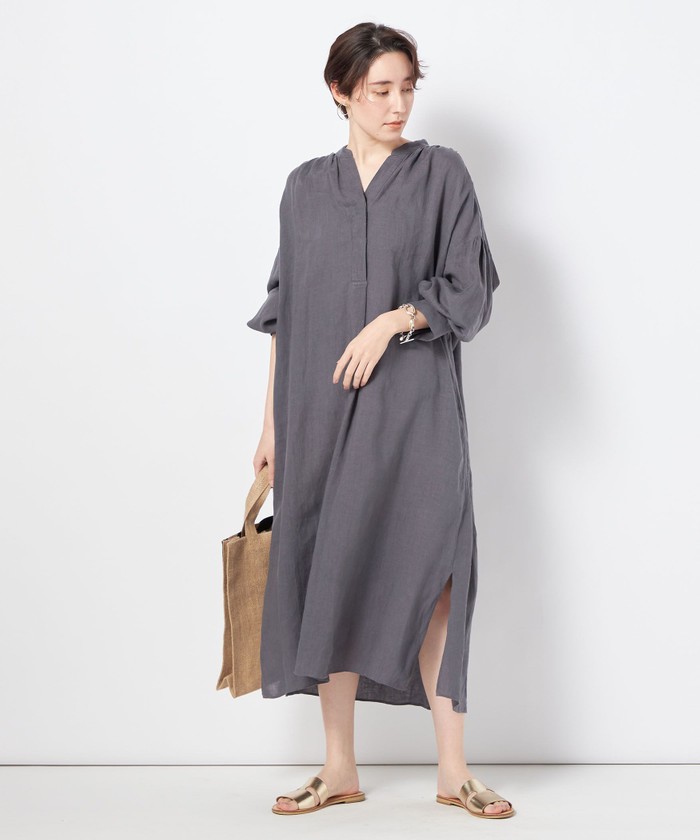 楽天市場】◇【WEB限定】フレンチリネンギャザースリーブシャツ