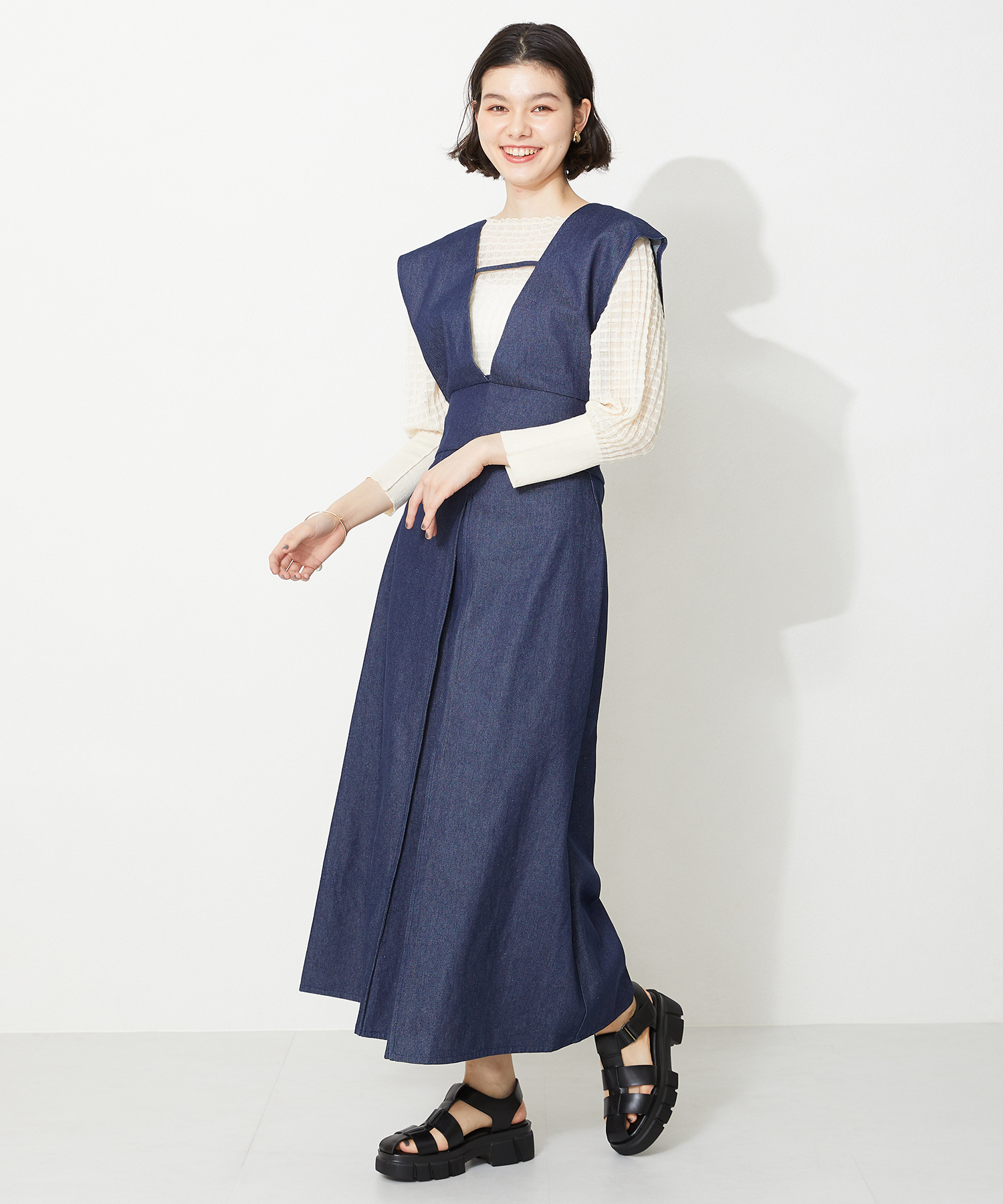 クーポン】【セール37%OFF】厚底ワイドストラップグルカサンダル