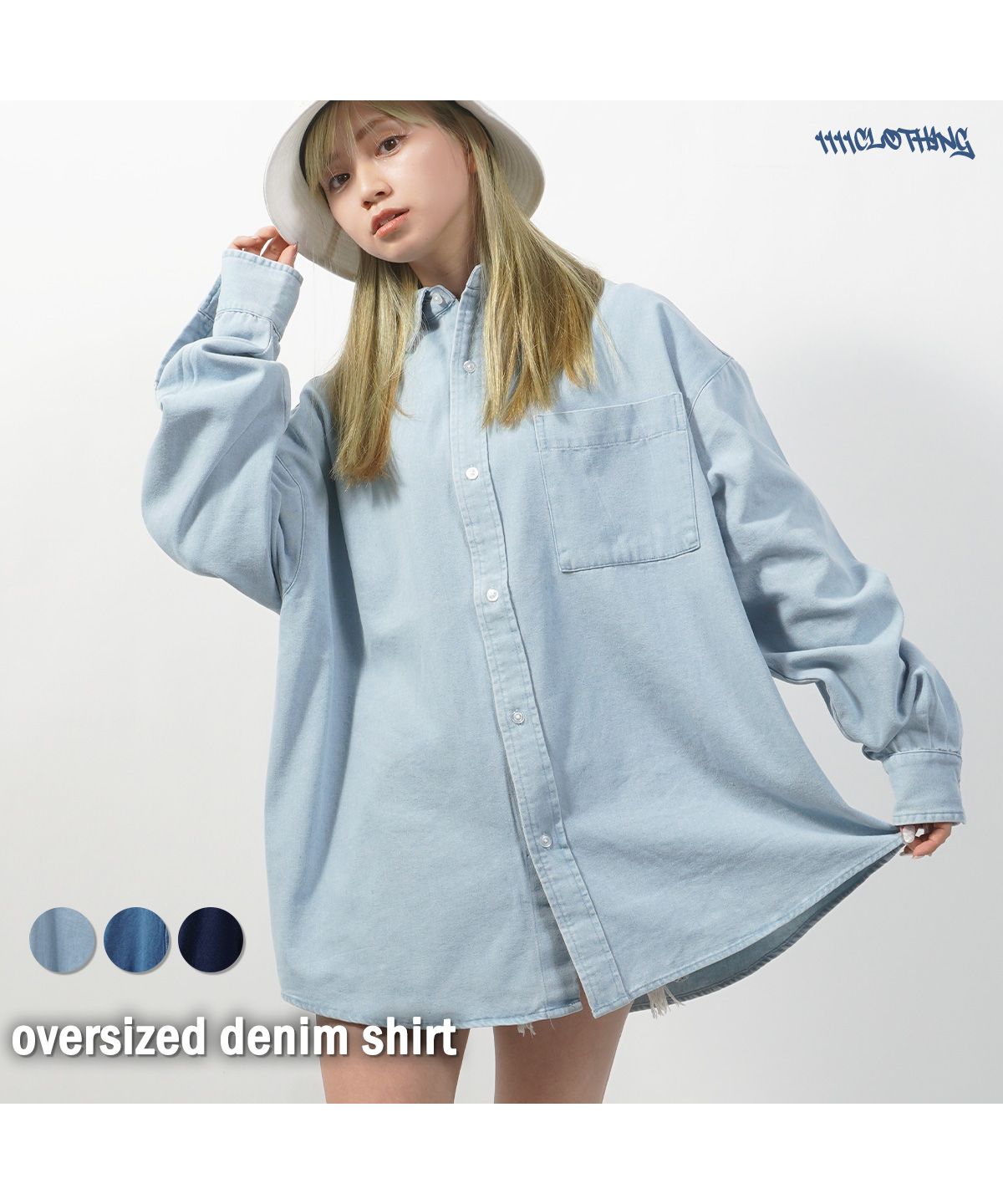 ワンフォークロージング 1111clothing デニムシャツ メンズ