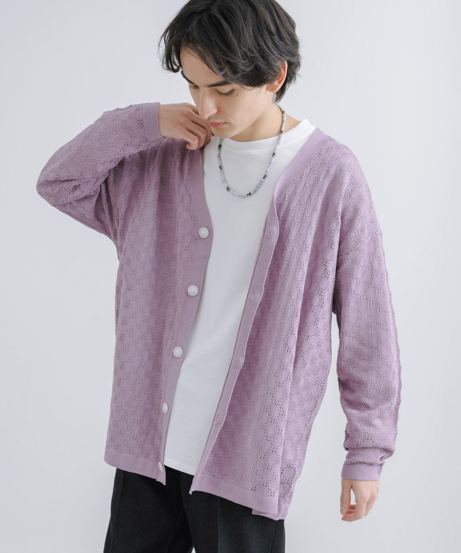 ロッキーモンロー Rocky Monroe Vネックカーディガン メンズ ロッキーモンロー Rocky Monroe Vネックカーディガン メンズ