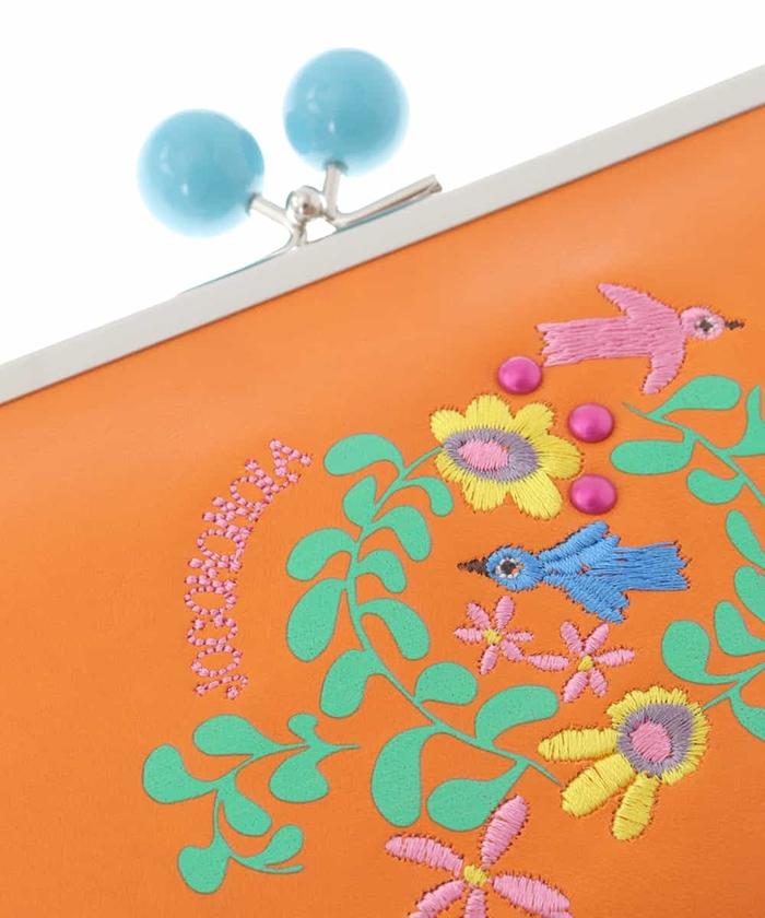 セール】トリとお花 がま口長財布(505218190) | ホコモモラ セール】トリとお花 がま口長財布(505218190) | ホコモモラ