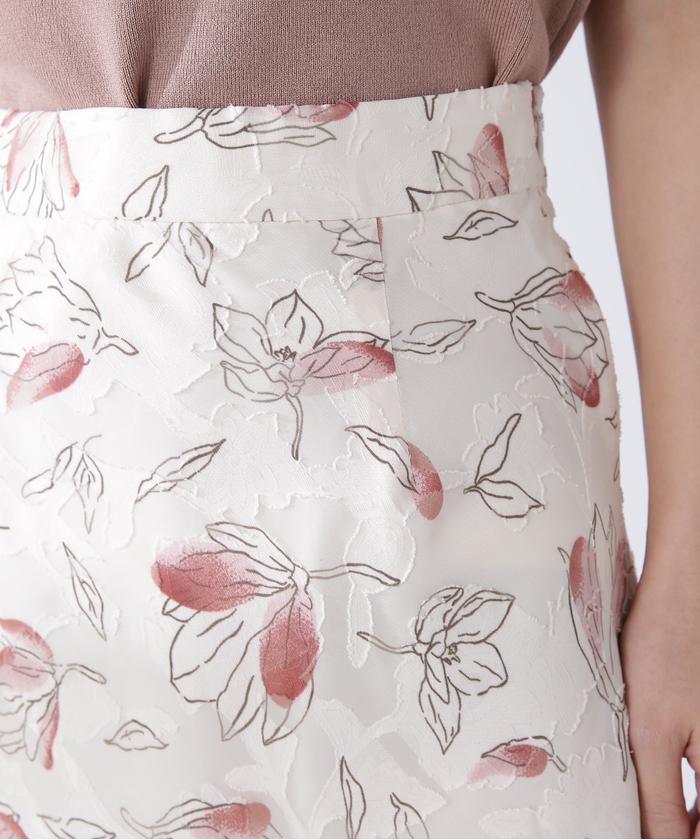 美品 DOLCE & GABBANA 22SS フローラルプリントスカート Printのウィメンズ Floral-print cotton jacquard calf-length