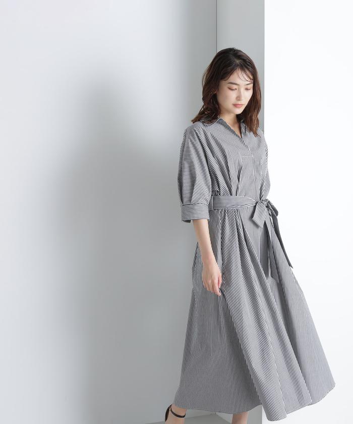 美品★ ナチュラルビューティーベーシック ドルマンスキッパーシャツワンピース ドルマンスキッパーシャツワンピース(505218228) | ナチュラル