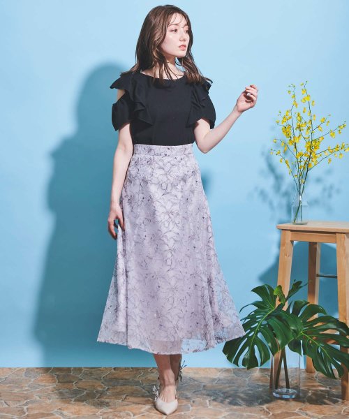 セール60%OFF】フラワー刺繍チュールスカート(505216088) ノエラ(Noela) d fashion ノエラ パネルエンブロイダリーチュールスカート