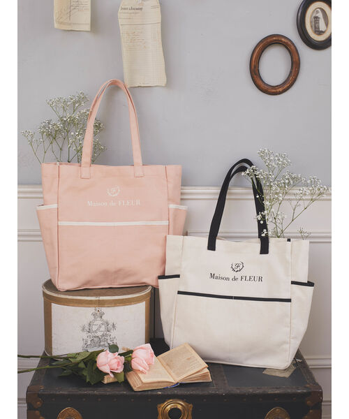 セール 40%OFF】パイピングマルチポケットトートバッグ セール 40%OFF】パイピングマルチポケットトートバッグ
